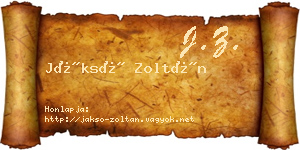 Jáksó Zoltán névjegykártya