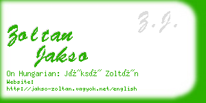 zoltan jakso business card